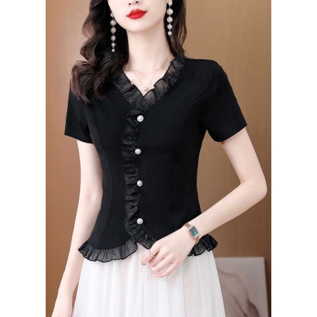 blouse wanita import  warna putih T8146