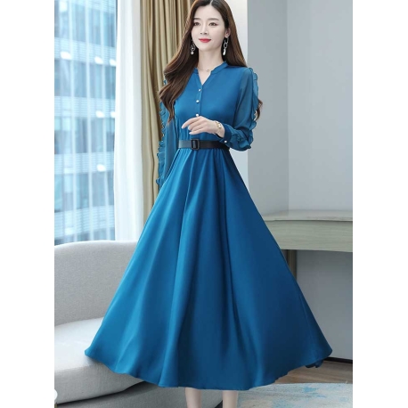 long dress brukat wanita korea D7972