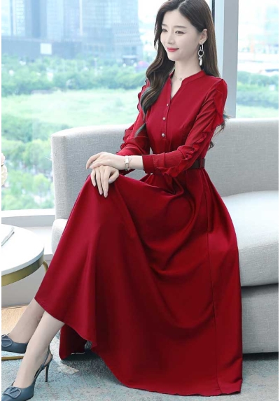 long dress wanita korea D7991