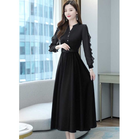 long dress wanita korea D7991