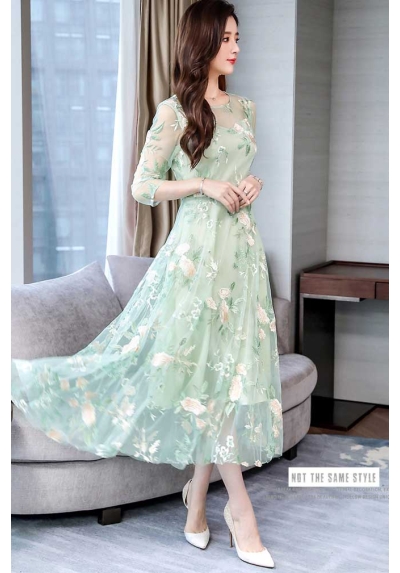 long dress wanita korea D7992