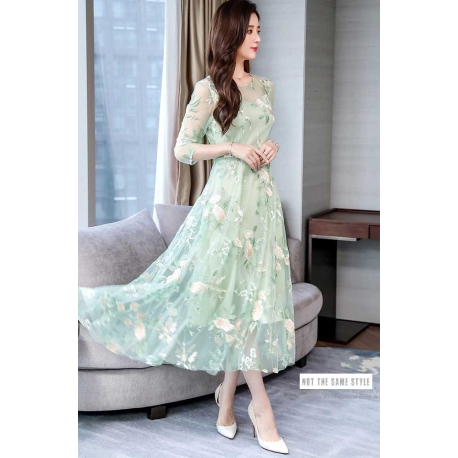 long dress wanita korea D7992