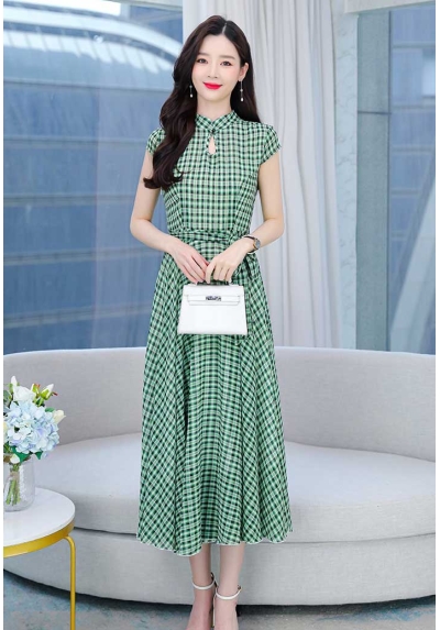 maxi dress wanita korea D7998