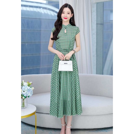 maxi dress wanita korea D7998