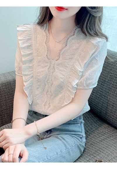 blouse wanita korea  warna putih T8165