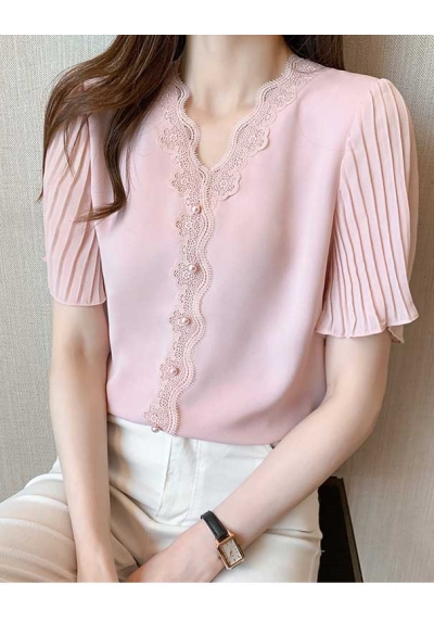 blouse chiffon wanita korea T8171