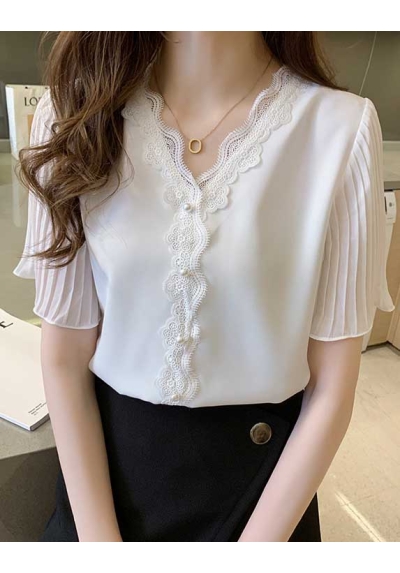 blouse chiffon wanita korea T8171