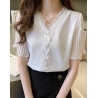 blouse chiffon wanita korea T8172