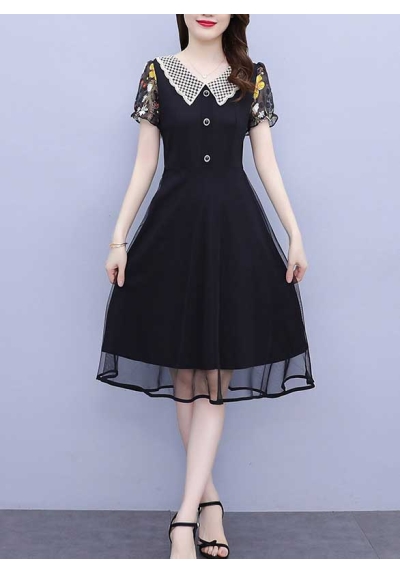 dress wanita korea kerah sailor D8011