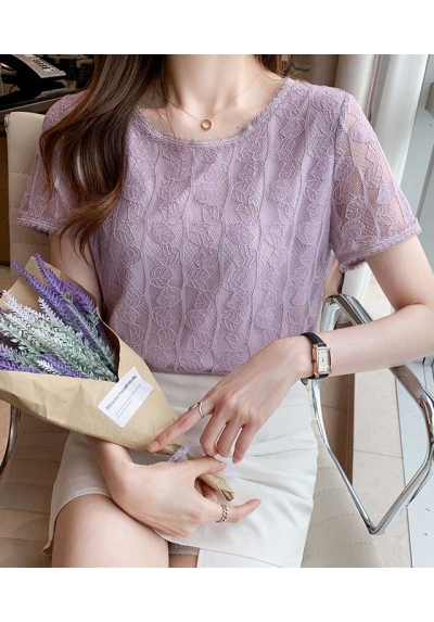 blouse brokat wanita korea T8184