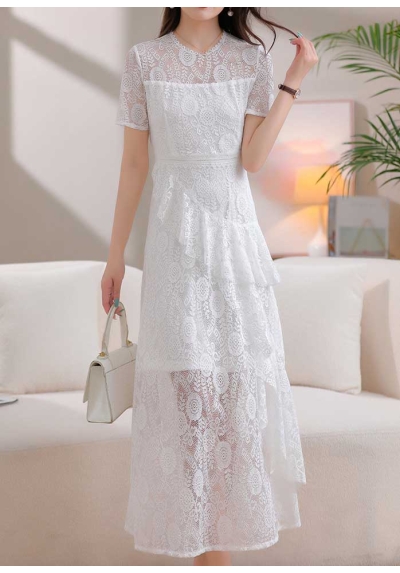 maxi dress wanita korea putih D8017