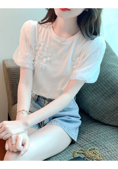 blouse wanita korea putih T8191