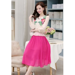 midi dress lengan panjang D2267