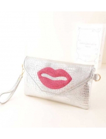 tas pesta motif bibir Bag829