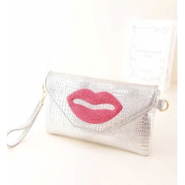 tas pesta motif bibir Bag829