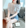 blouse wanita korea putih T8207