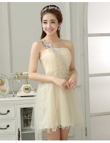 one shoulder party dress D2280