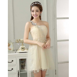 one shoulder party dress D2280