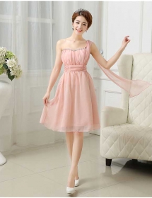 one shoulder party dress D2326