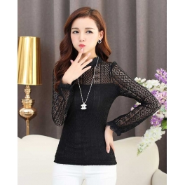 blouse brukat lengan panjang T2359