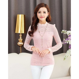 blouse brukat lengan panjang T2360