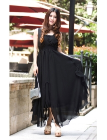 long dress hitam D736