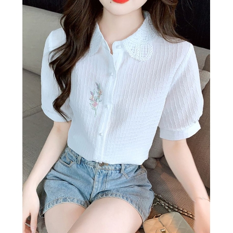 kemeja wanita import lengan pendek T8628