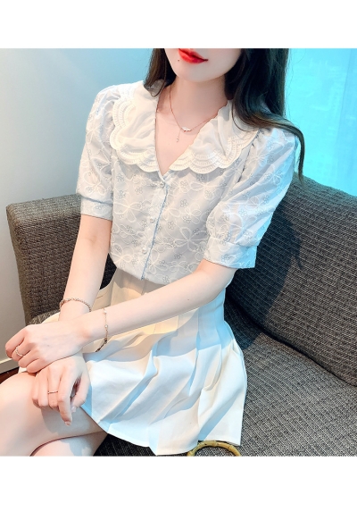 kemeja wanita import lengan pendek T8634