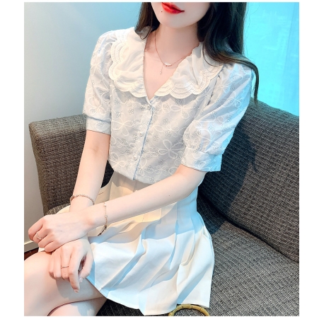 kemeja wanita import lengan pendek T8634