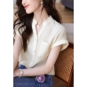 atasan  v-neck  berkancing import T8638