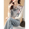 blouse  wanita korea lengan panjang T8641