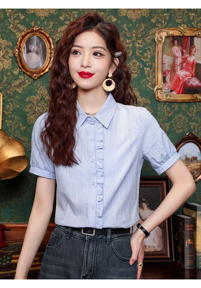 kemeja wanita import lengan pendek T8642