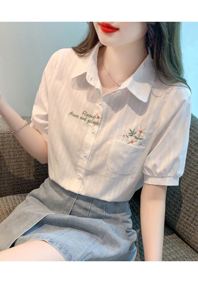 kemeja wanita import lengan pendek T8642