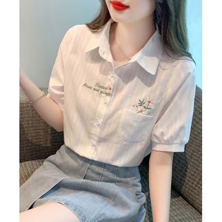 kemeja wanita import lengan pendek T8642