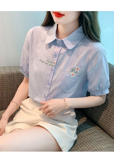kemeja wanita import lengan pendek T8648