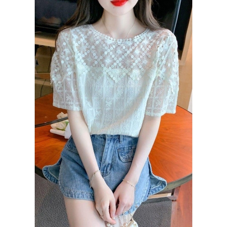blouse brukat wanita korea import T8657