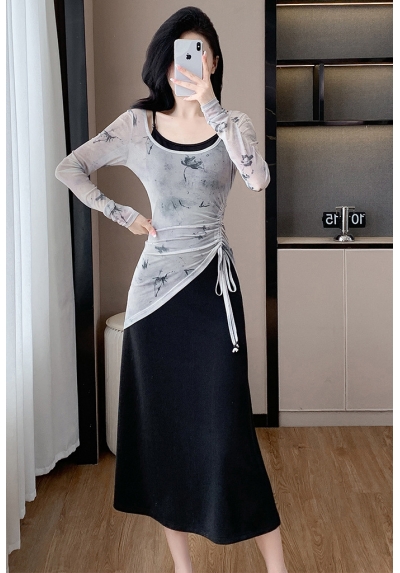 dress wanita korea import  D8388