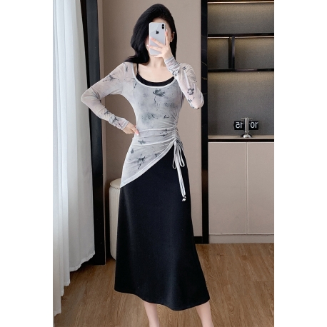 dress wanita korea import  D8388