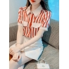 Kemeja chiffon wanita motif salur import T8664