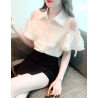 Kemeja wanita korea lengan bolong import T8668