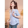Blouse wanita v-neck korea import lengan pendek T8669