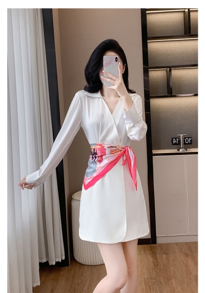 Midi dress wanita korea import D8401