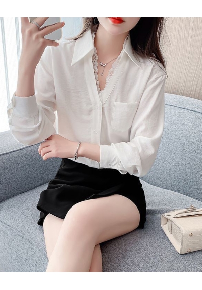 Kemeja wanita korea lengan panjang import T8677