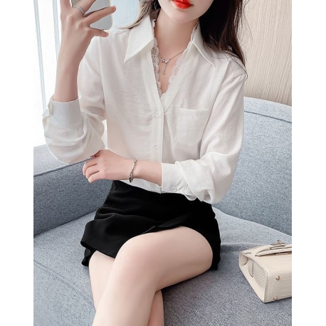 Kemeja wanita korea lengan panjang import T8677