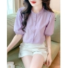 Blouse wanita korea import lengan pendek T8679