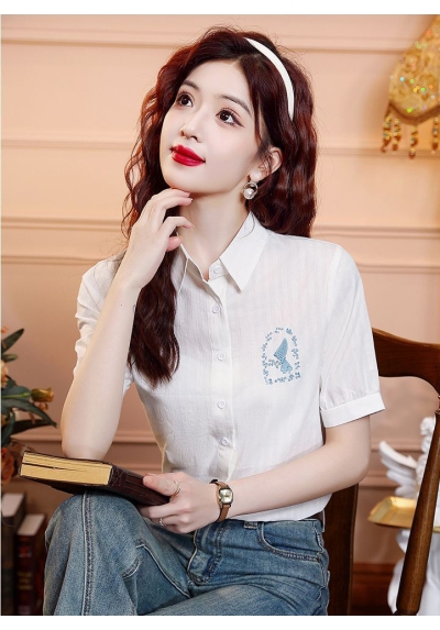 Kemeja wanita korea lengan pendek import T8681