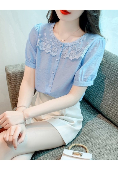 Blouse wanita korea import lengan pendek T8686