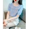 Blouse wanita korea import lengan pendek T8686