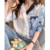 Blouse wanita korea import lengan pendek T8687