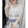 Blouse renda wanita import lengan pendek T8688